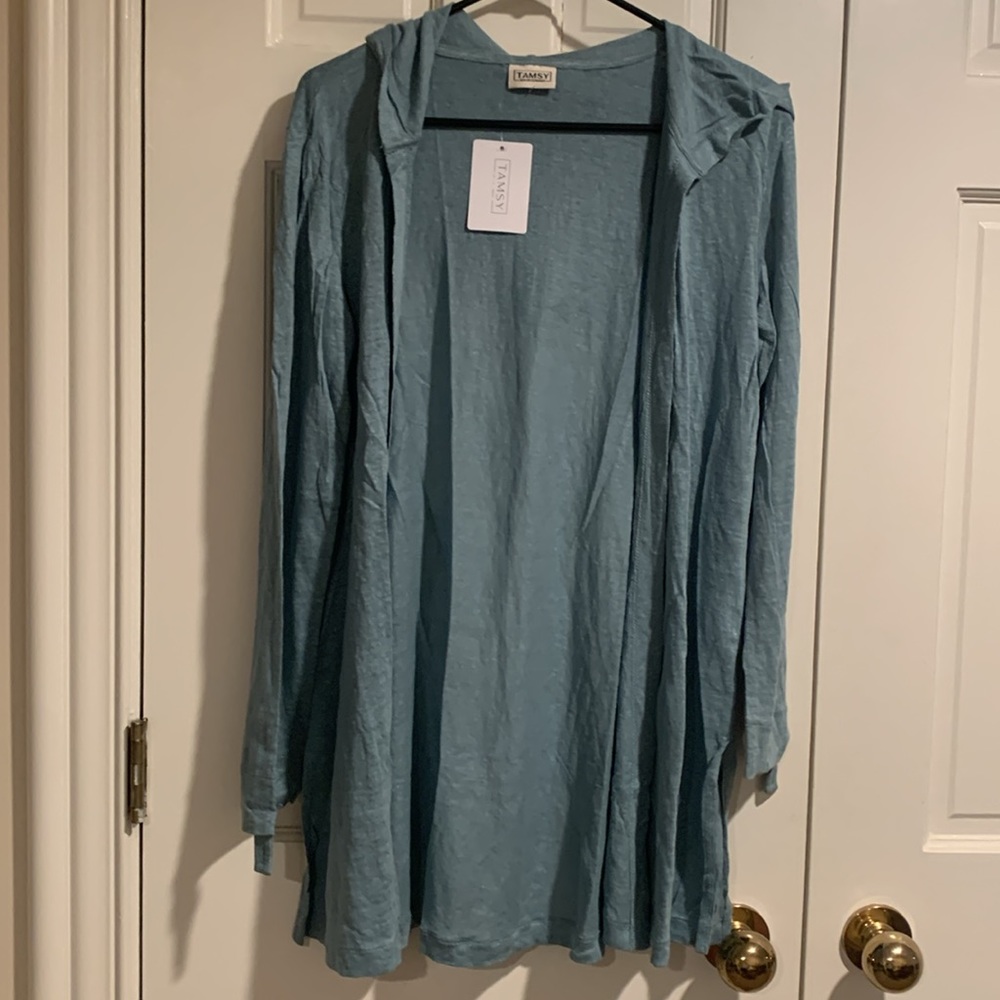 Women’s Linen Hooded Cardigan - Picture 6 of 12